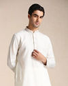 Cream Kashmiri Embroidery Kurta Set
